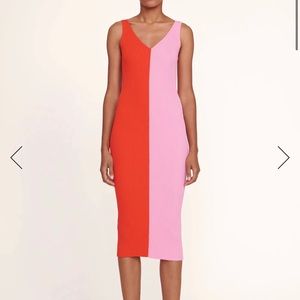 STAUD Dana Dress in Poppy Raspberry Size L - NWT